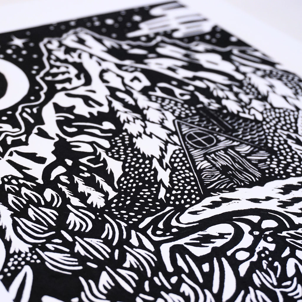 Cabin No 6 Hand-Pulled Relief Print