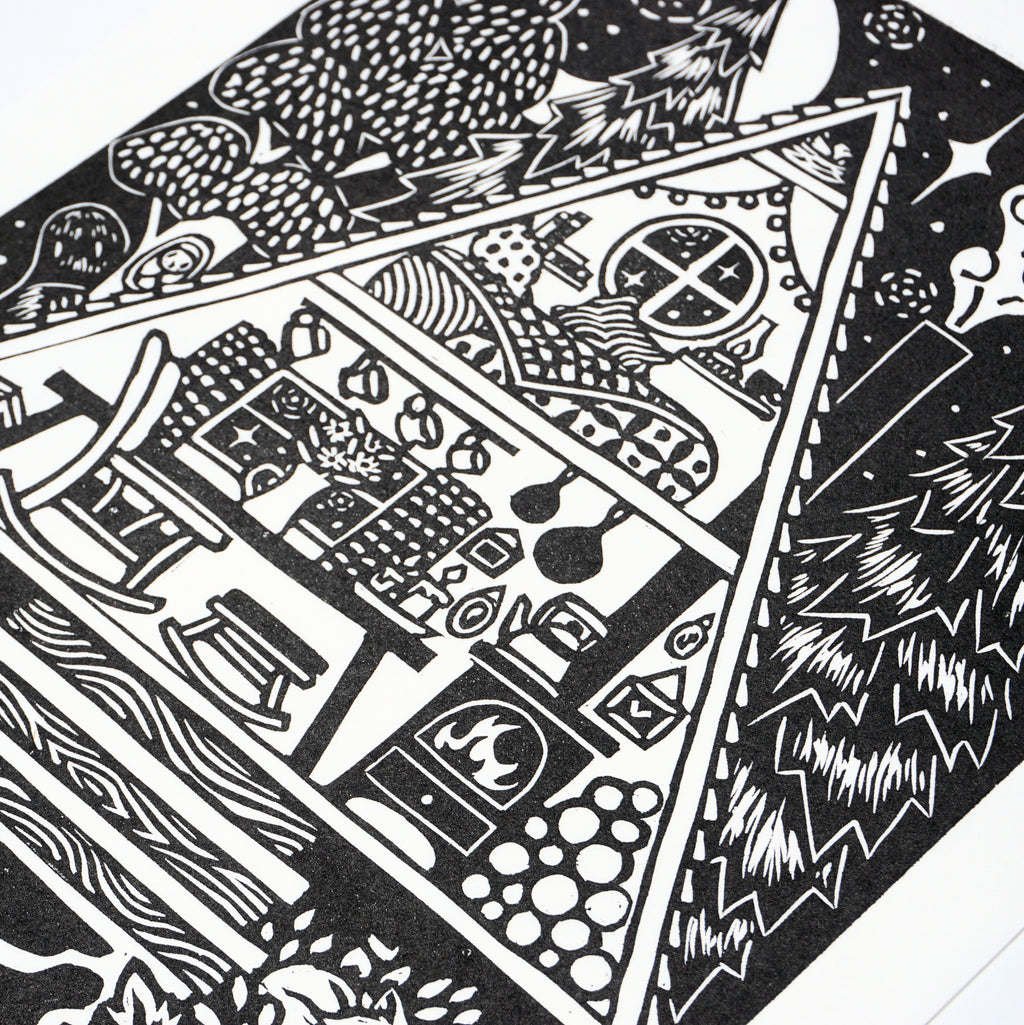 Cabin No. 7 Hand-Pulled Relief Print