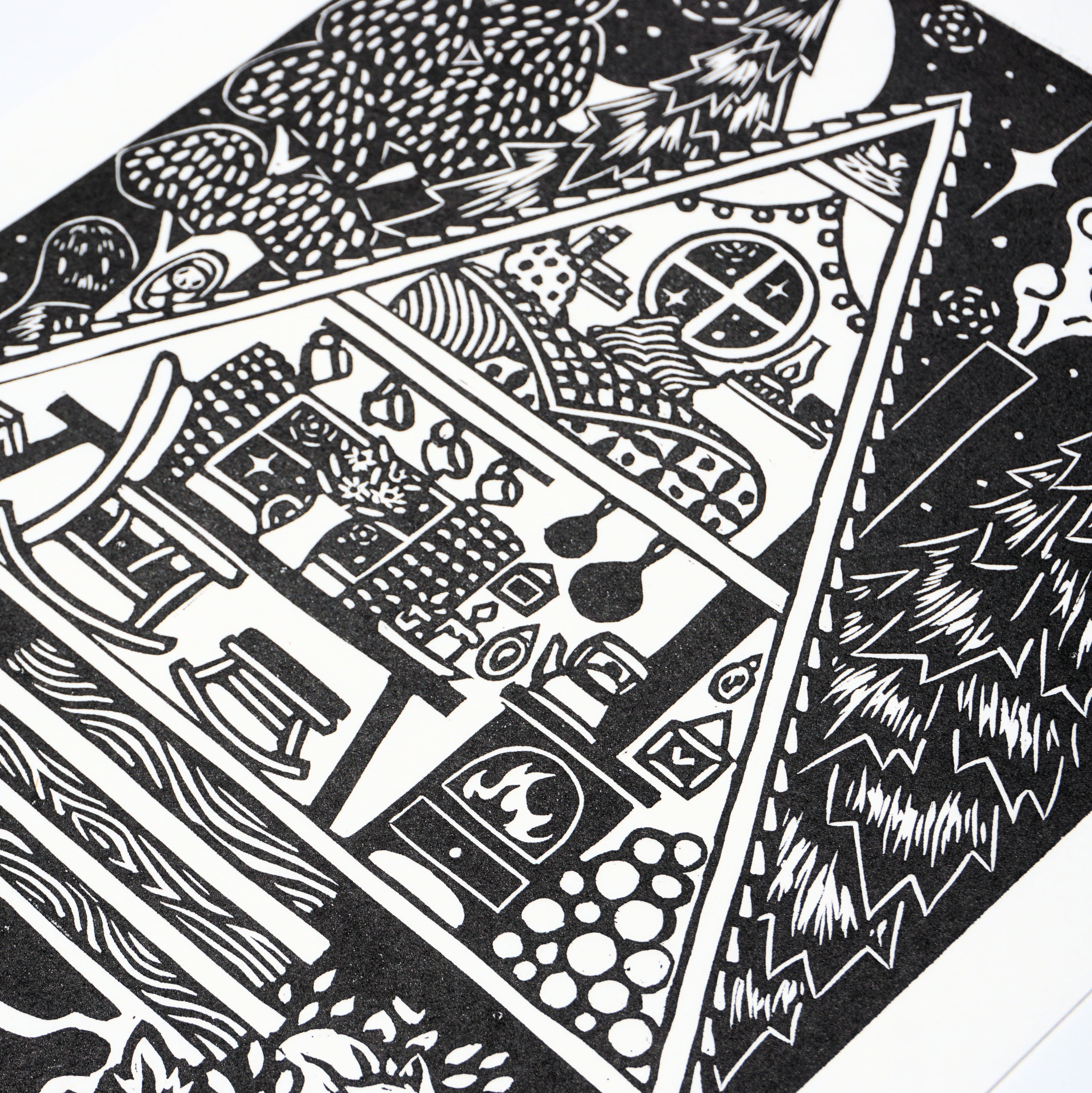 Cabin No. 7 Hand-Pulled Relief Print