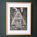Cabin No. 7 Hand-Pulled Relief Print