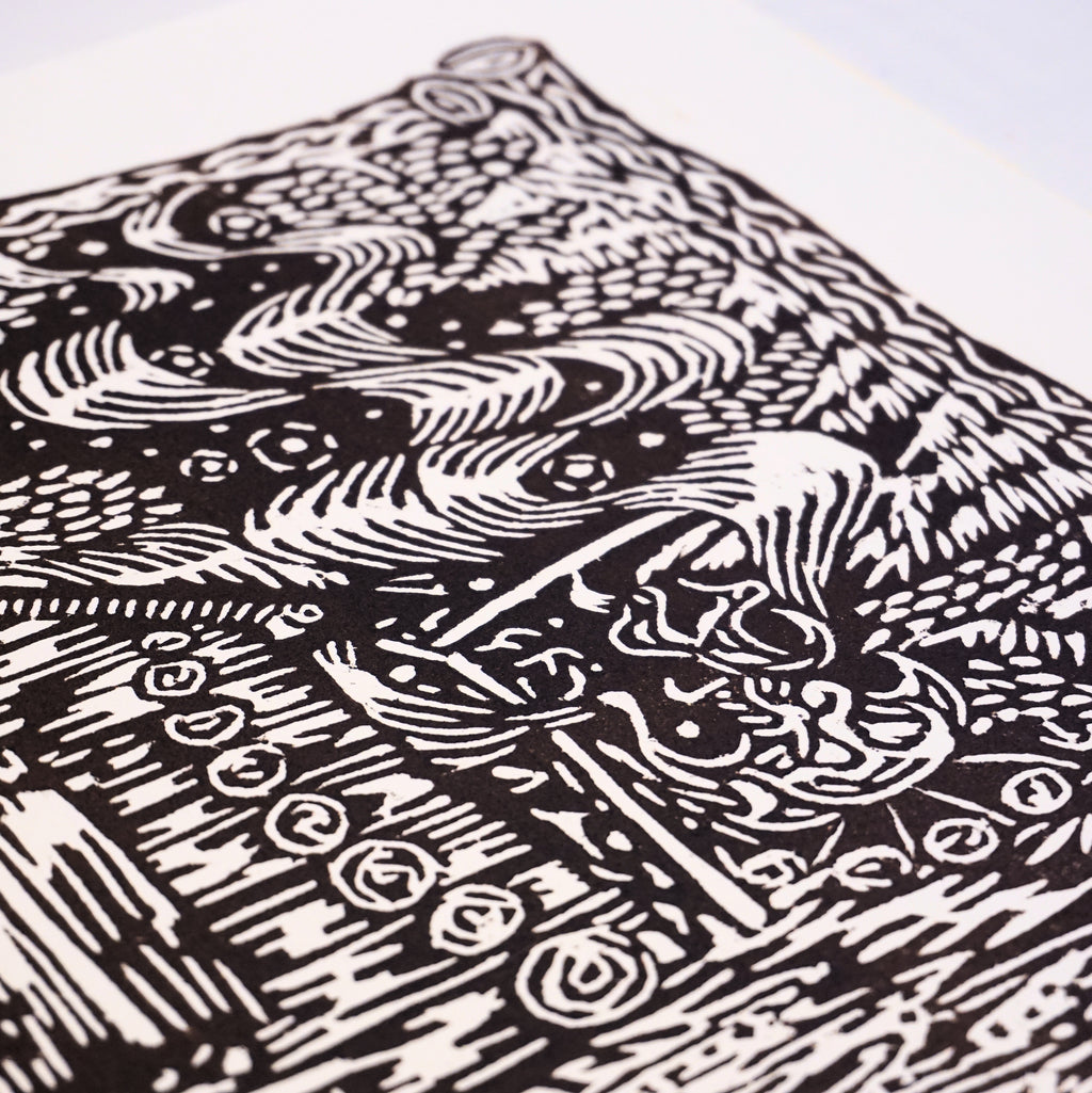 Hunting Lodge Hand-Pulled Relief Print