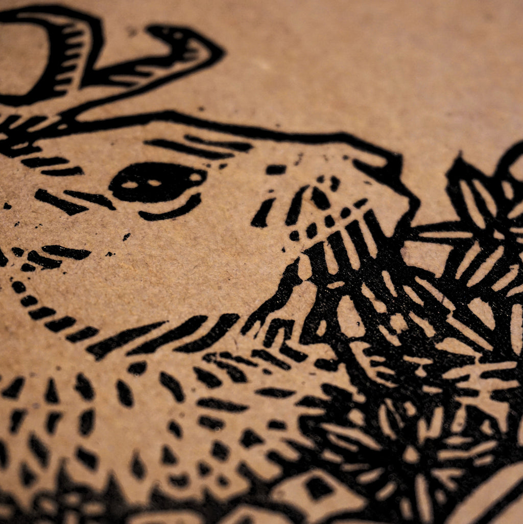 Jackelope Hand-Pulled Relief Print