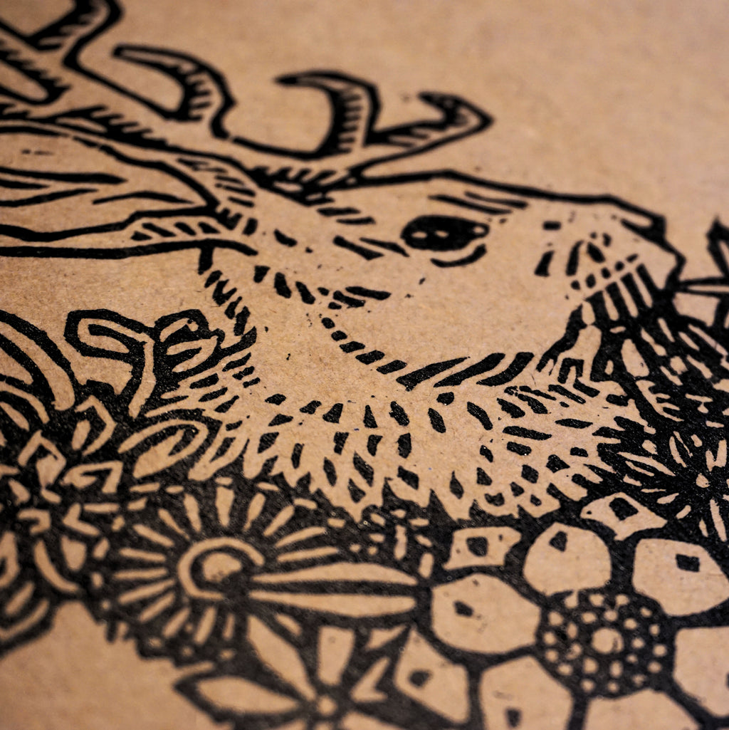 Jackelope Hand-Pulled Relief Print