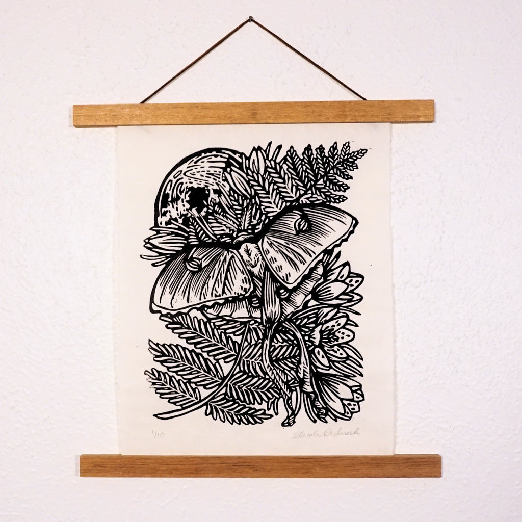 Luna Moth Hand-Pulled Relief Print
