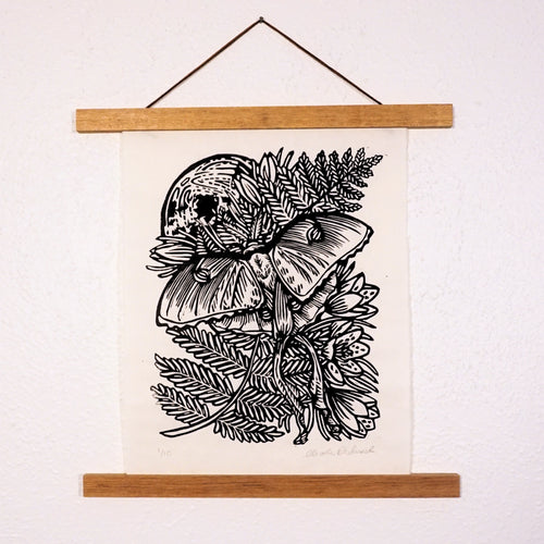 Luna Moth Hand-Pulled Relief Print