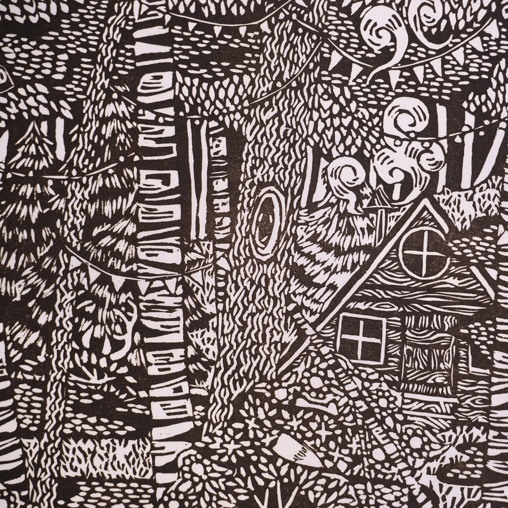 Party Cabin Hand-Pulled Relief Print