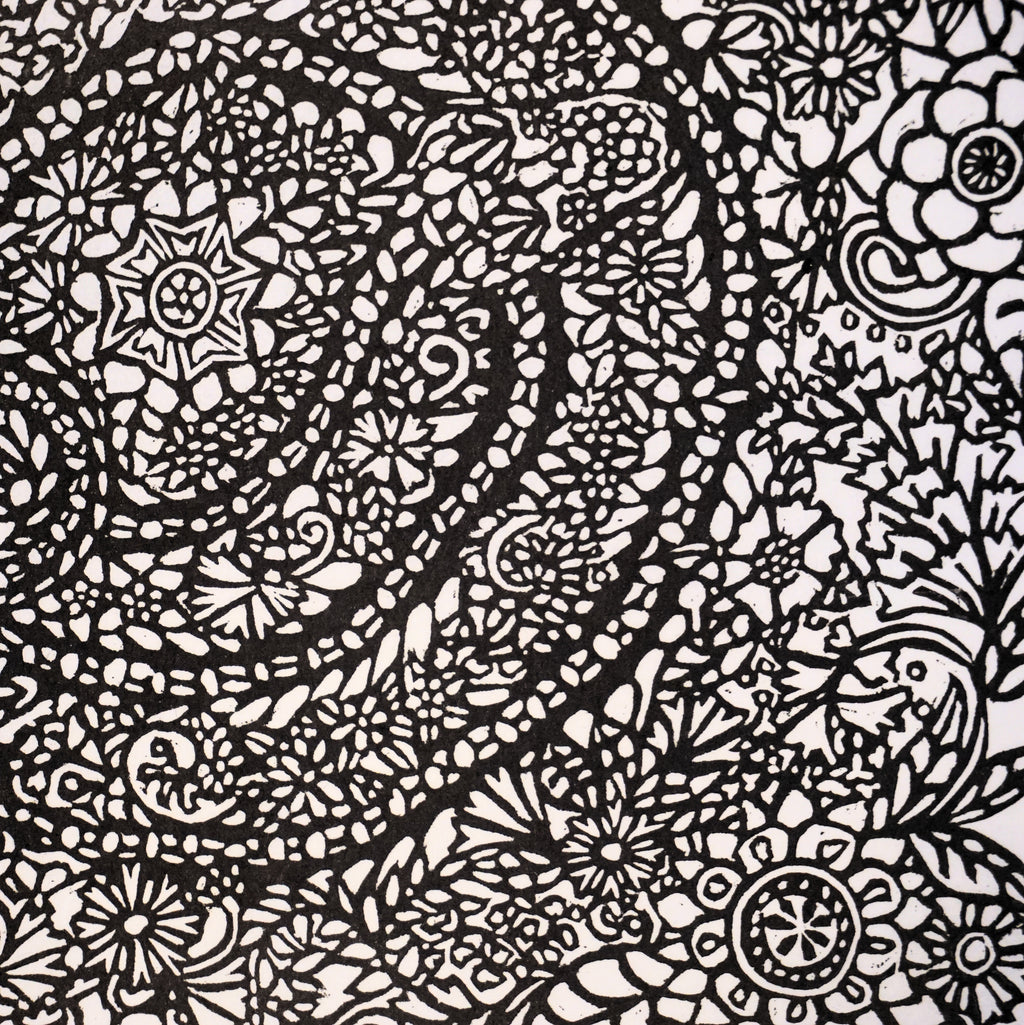 Snake in the Grass Hand-Pulled Relief Print