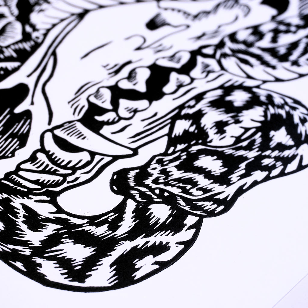 Trickster Hand-Pulled Linocut Print