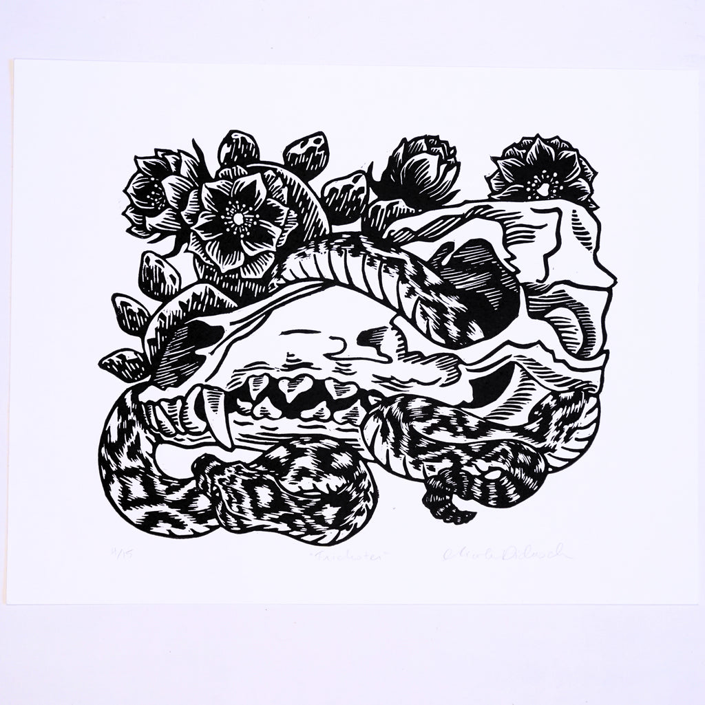 Trickster Hand-Pulled Linocut Print